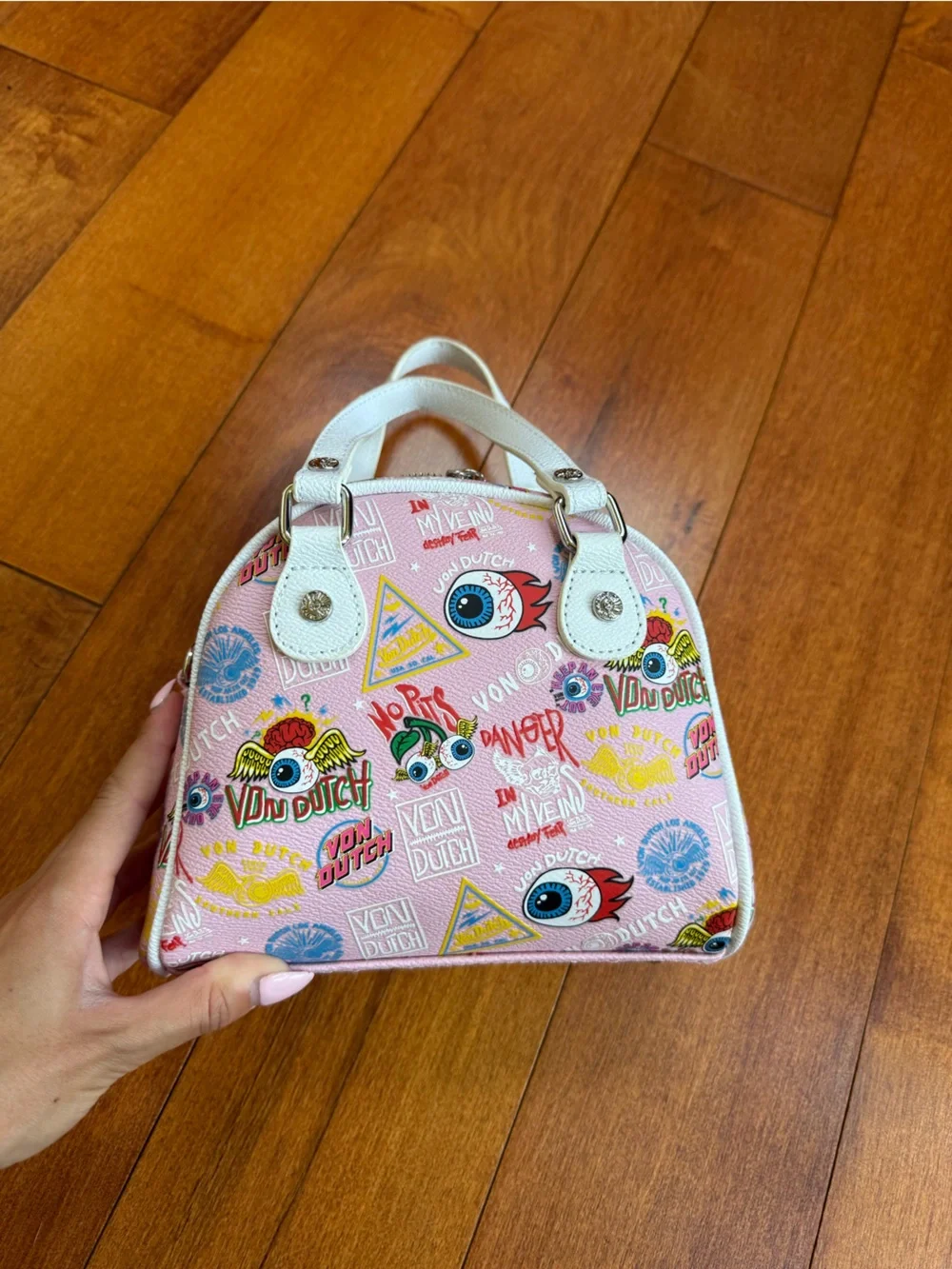 NWT Von Dutch Pink MINI BOWLING BAG - LIGHT PINK JAX